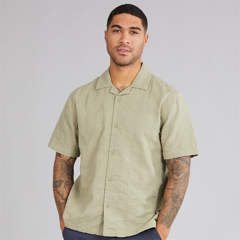 Indicode Mens Waves Shirt Aloe