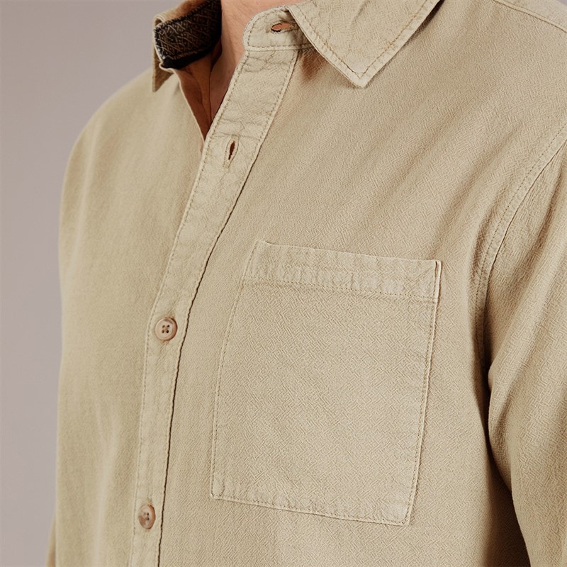 Indicode Mens Trypto Long Sleeve Shirt Stone - Image 3
