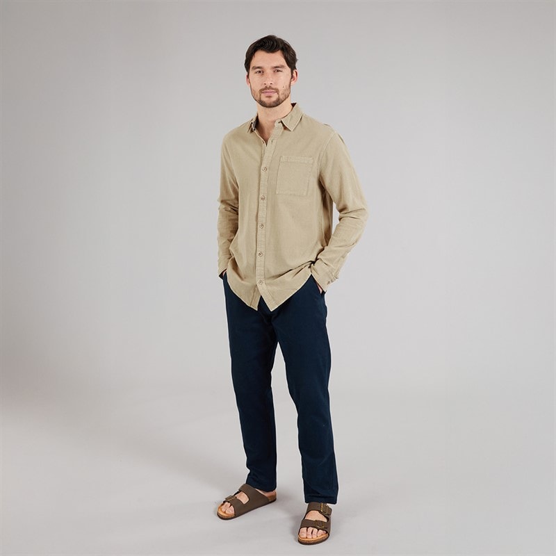 Indicode Mens Trypto Long Sleeve Shirt Stone - Image 4