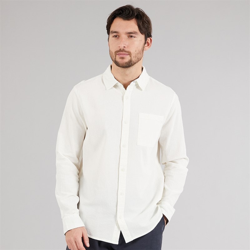 Indicode Mens Trypto Long Sleeve Shirt Off White - Image 1