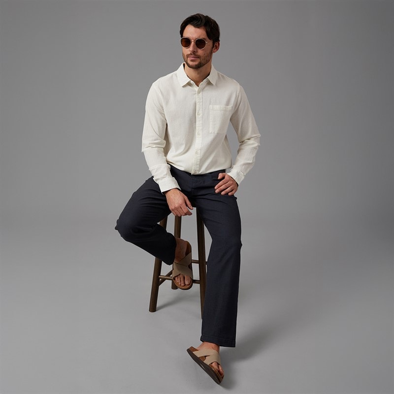 Indicode Mens Trypto Long Sleeve Shirt Off White - Image 3