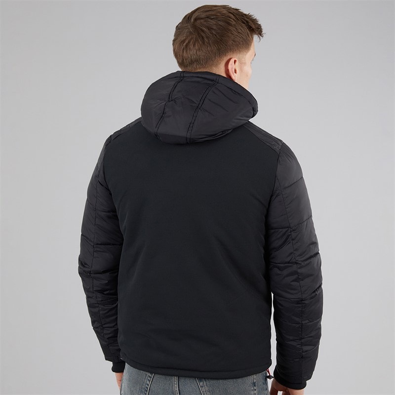 Indicode Mens Inechermann Hooded Bomber Jacket Black - Image 2