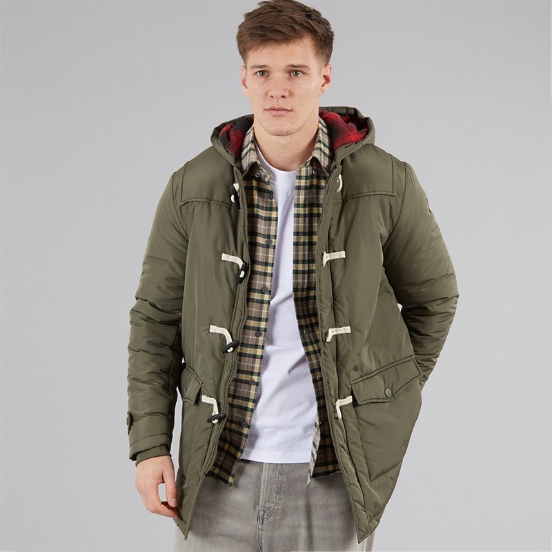 Indicode Mens Baltico Duffel Coat Army - Image 1
