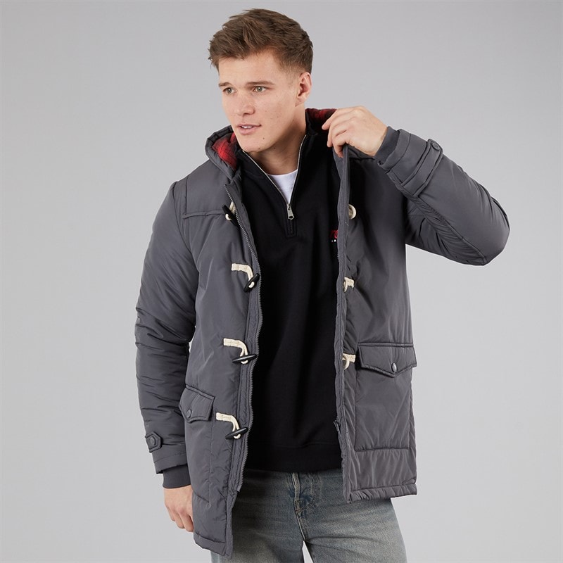 Indicode Mens Baltico Duffel Coat Dark Grey Dk Grey - Image 1