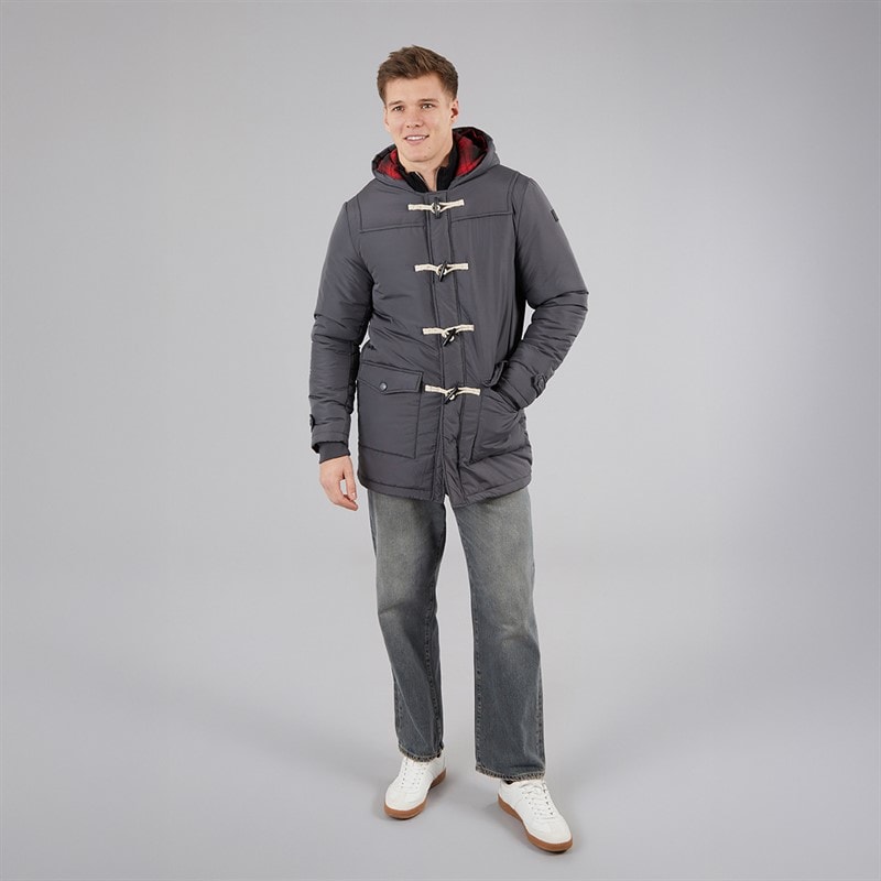 Indicode Mens Baltico Duffel Coat Dark Grey Dk Grey - Image 4