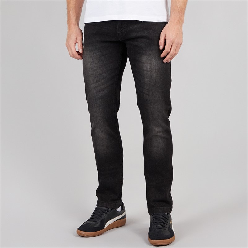 Indicode Mens Tony Regular Fit Jeans Black