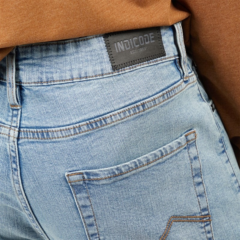 Indicode Mens Vince Regular Fit Jeans Blue Wash - Image 3