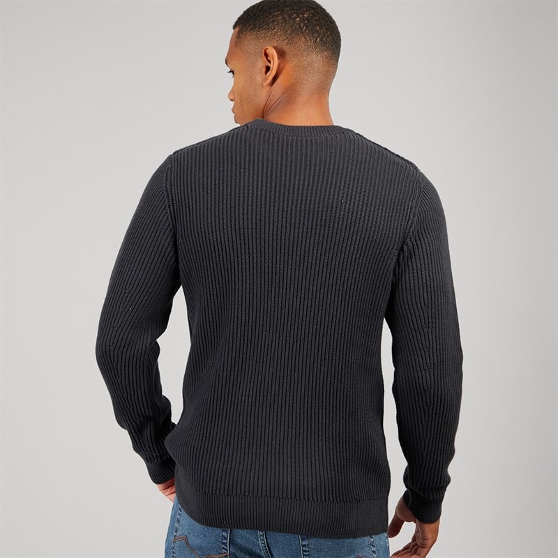 Indicode Mens Phjot Knitted Jumper Jet Black - Image 2