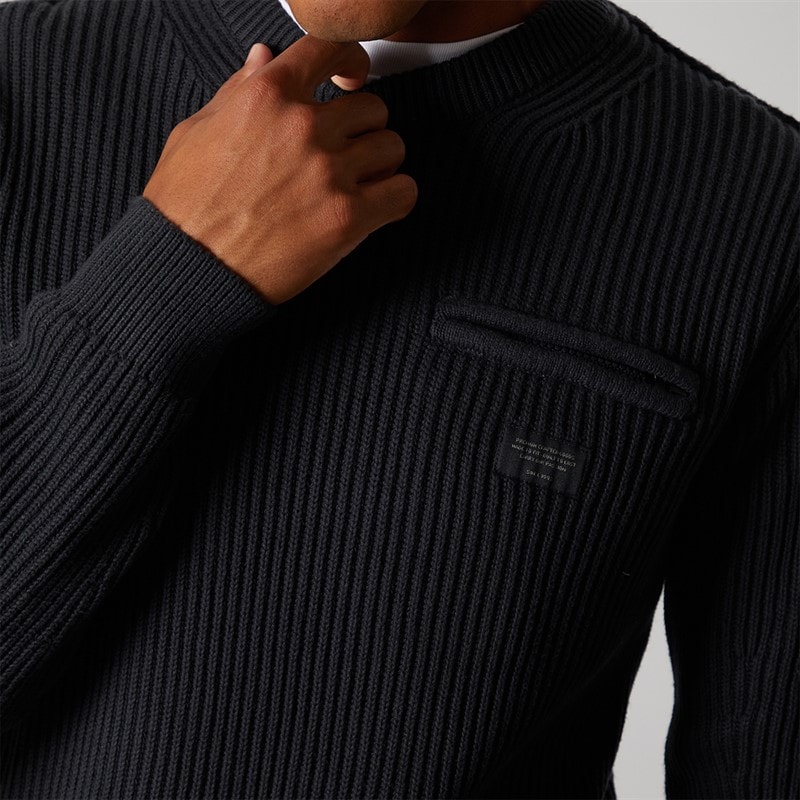 Indicode Mens Phjot Knitted Jumper Jet Black - Image 3