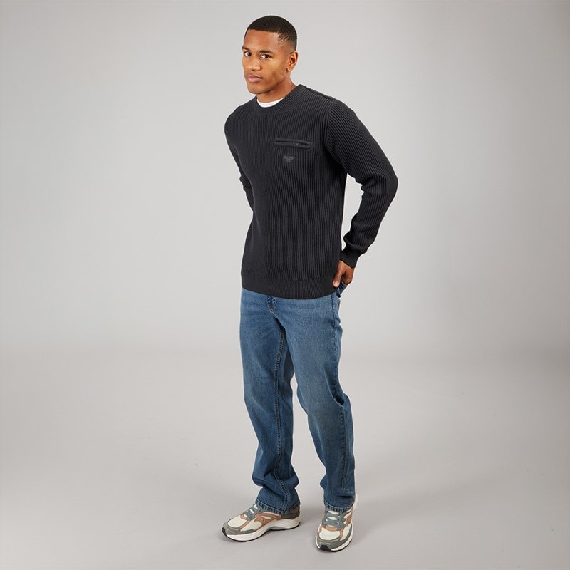 Indicode Mens Phjot Knitted Jumper Jet Black - Image 4