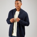 Indicode Mens Escobart Knitted Cardigan Dark Navy