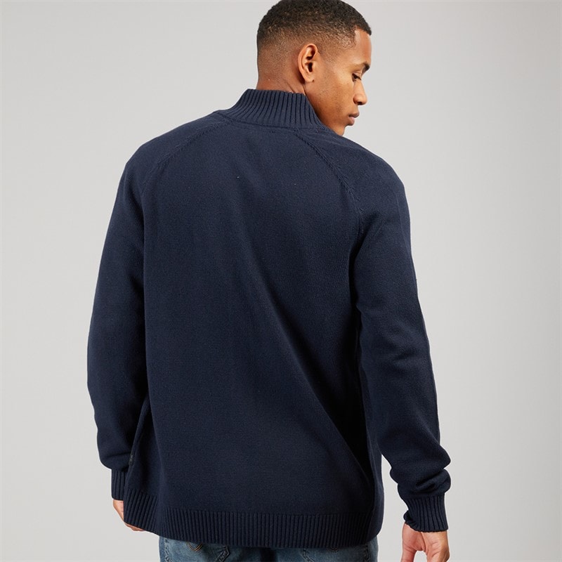 Indicode Mens Escobart Knitted Cardigan Dark Navy - Image 2