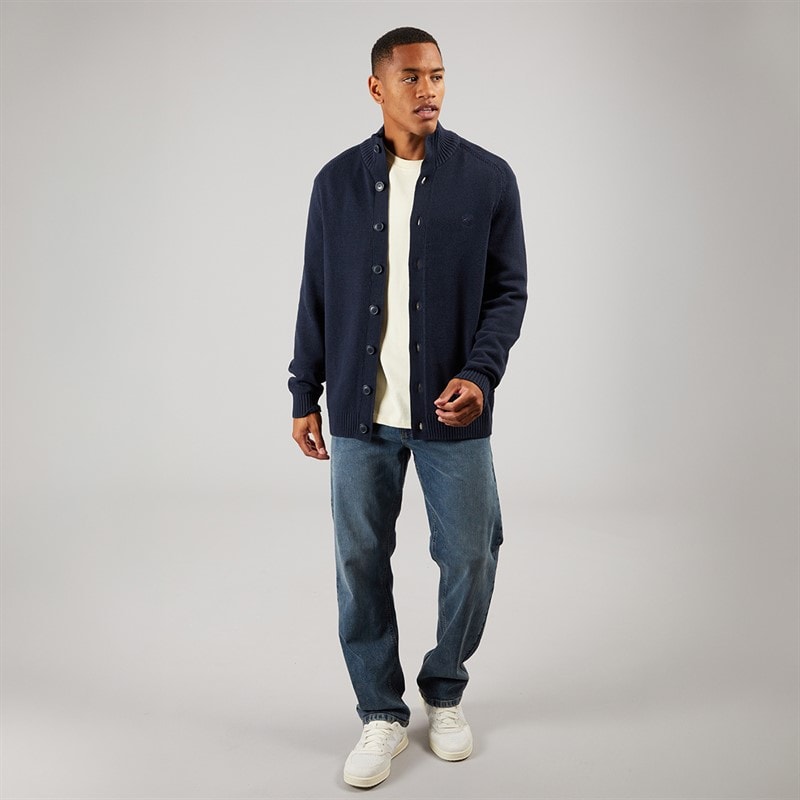Indicode Mens Escobart Knitted Cardigan Dark Navy - Image 3