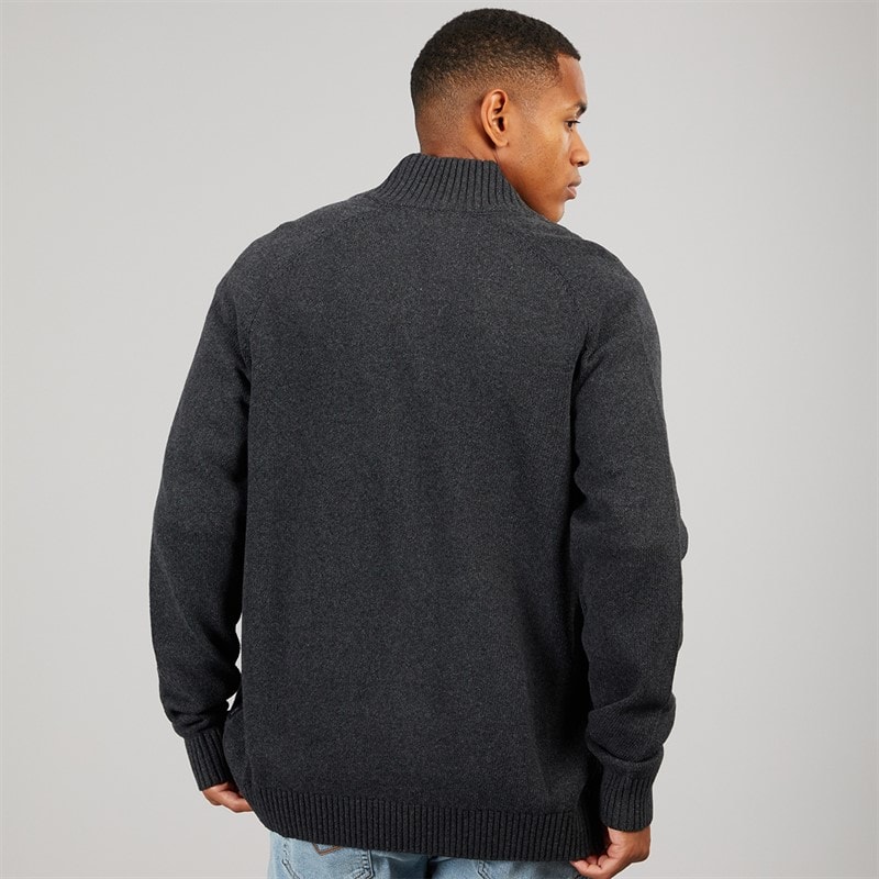 Indicode Mens Escobart Knitted Cardigan Charcoal Mix - Image 2