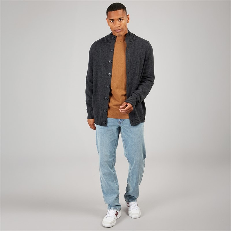Indicode Mens Escobart Knitted Cardigan Charcoal Mix - Image 3