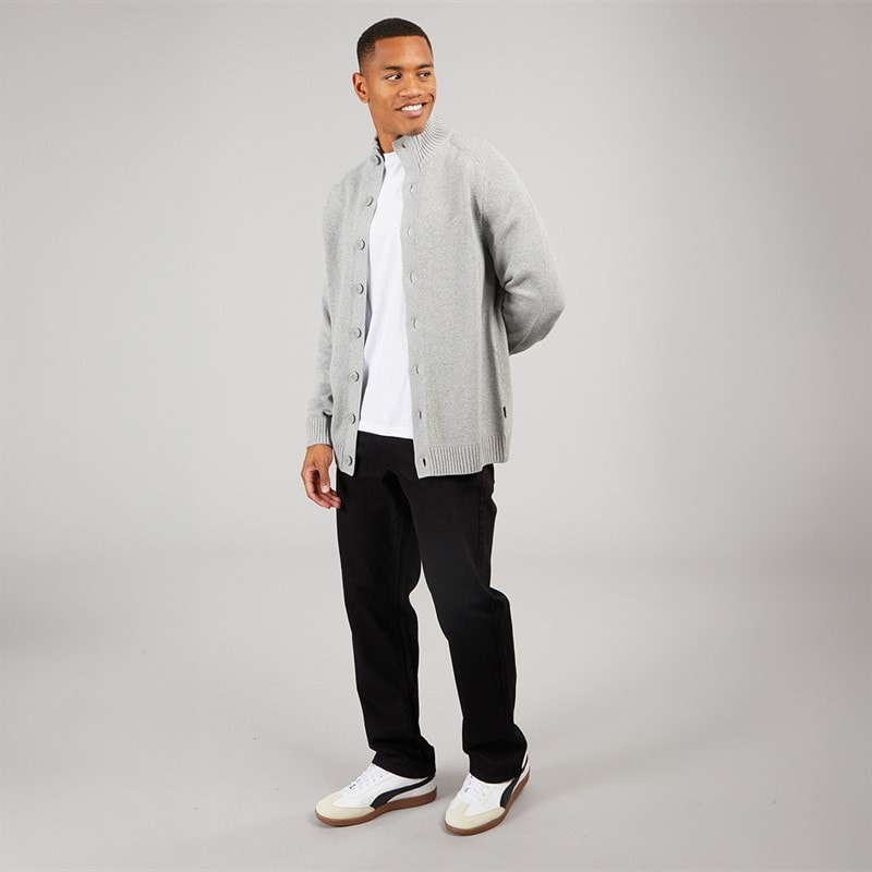 Indicode Mens Escobart Knitted Cardigan Light Grey Mix - Image 3