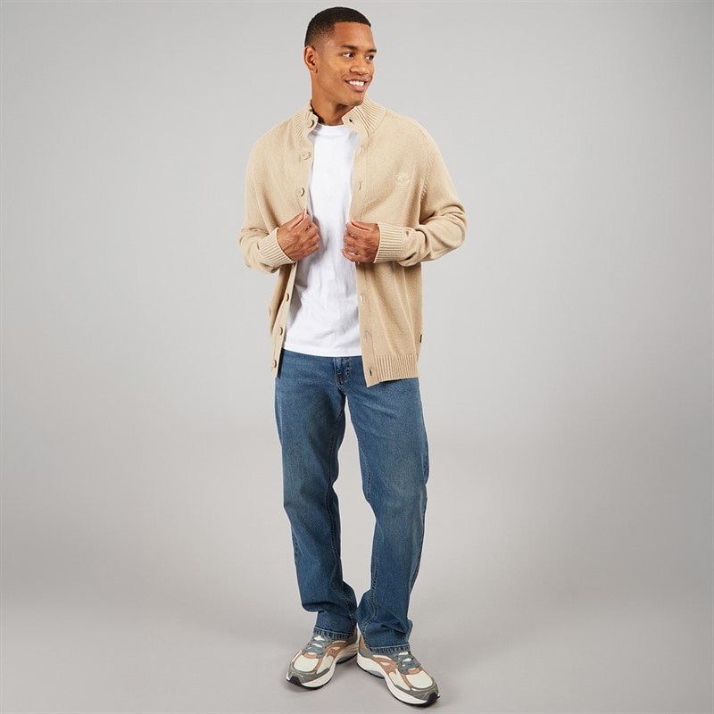 Indicode Mens Escobart Knitted Cardigan Irish Cream - Image 4