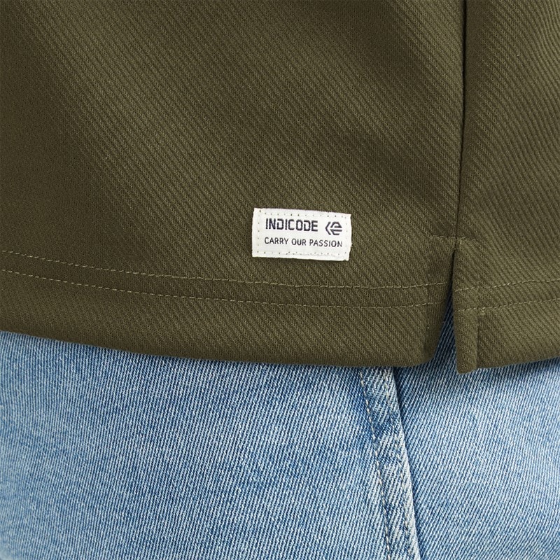 Indicode Mens Nello Zip Shirt Army - Image 3