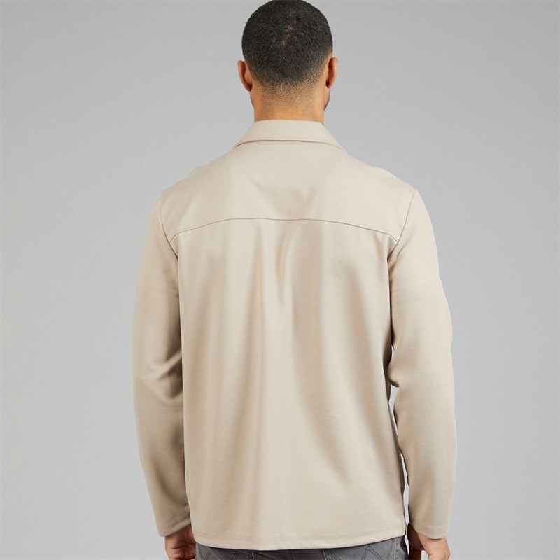 Indicode Mens Nello Zip Shirt Simply Taupe - Image 2