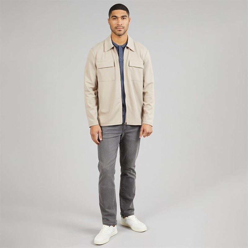 Indicode Mens Nello Zip Shirt Simply Taupe - Image 4