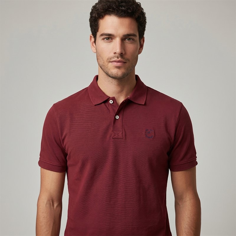 Indicode Mens Inwadim Polo Shirt Bordeaux - Image 3