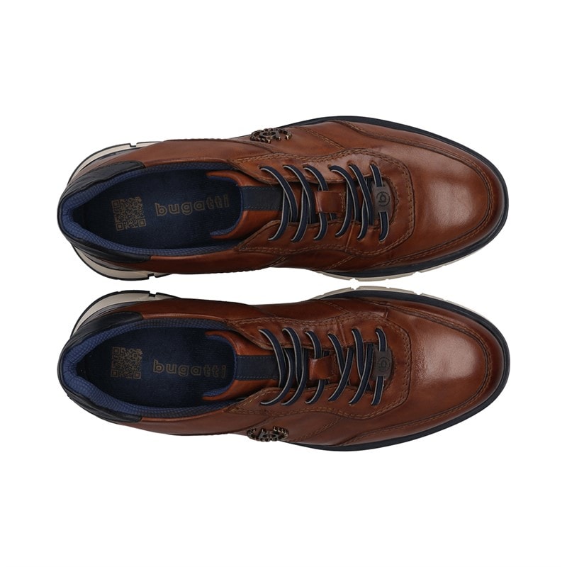 Bugatti Mens Don Lace Up Shoes Cognac - Image 3