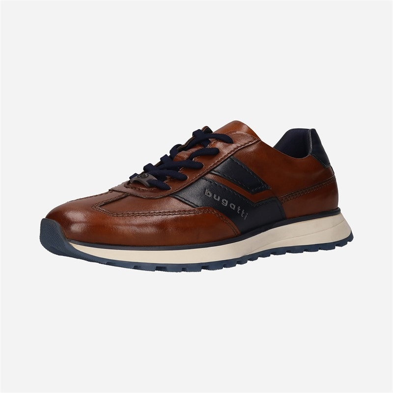 Bugatti Mens Timon Trainers Cognac/Dark Blue - Image 2