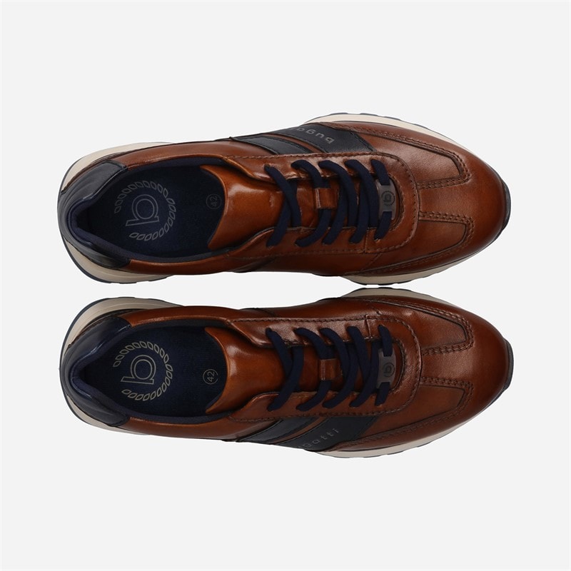 Bugatti Mens Timon Trainers Cognac/Dark Blue - Image 3