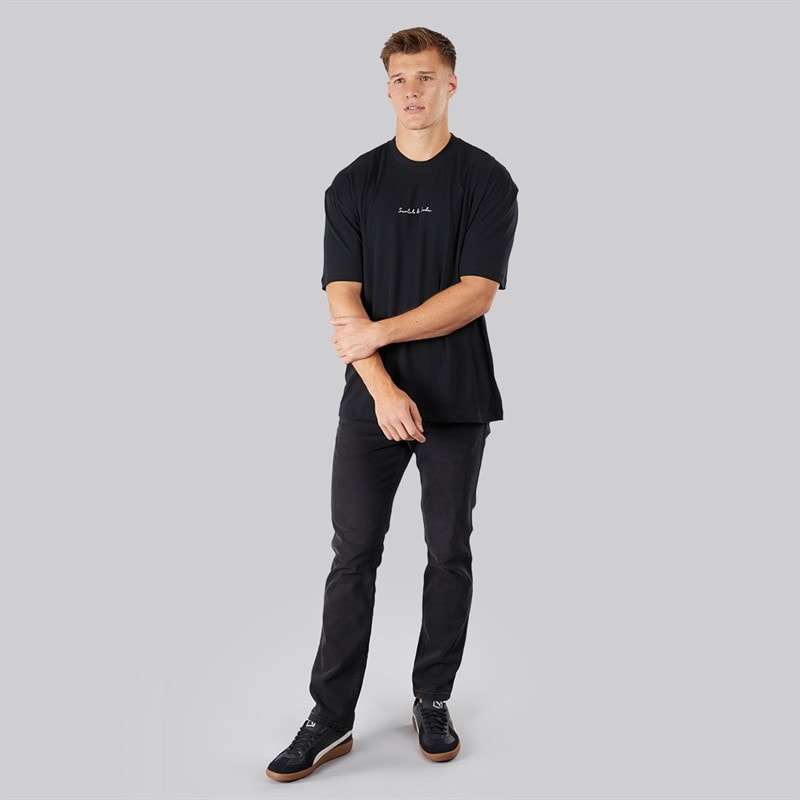 Scotch & Soda Mens Oversized Graphic T-Shirt Black/Red - Image 4