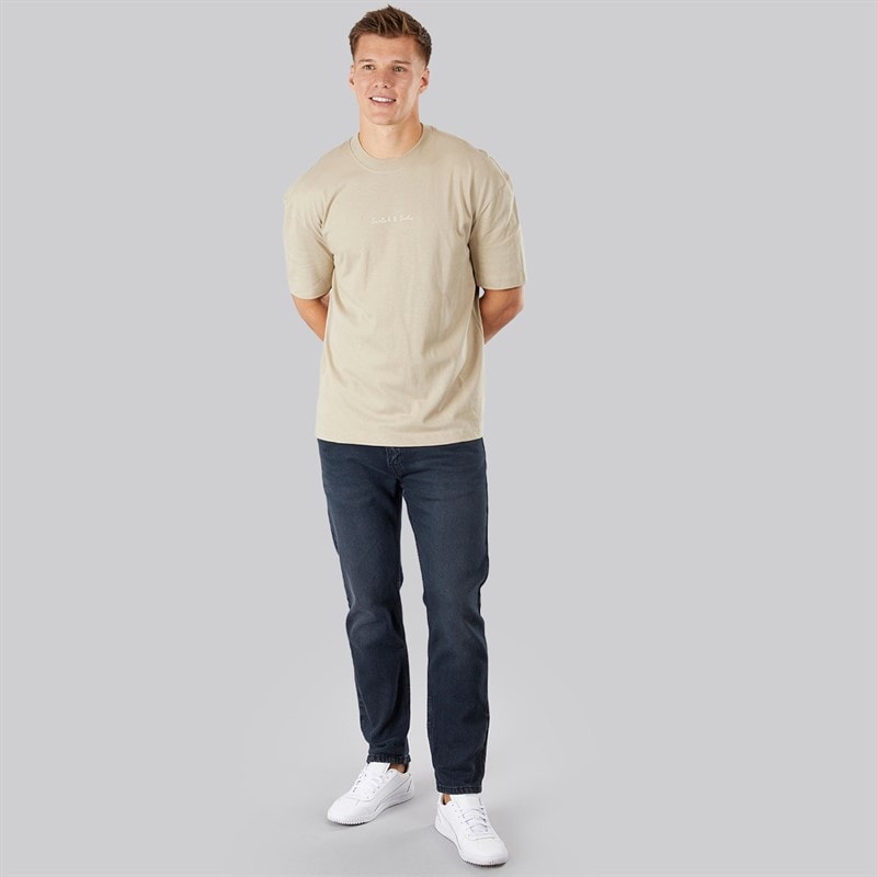 Scotch & Soda Mens Oversized Graphic T-Shirt Taupe - Image 4