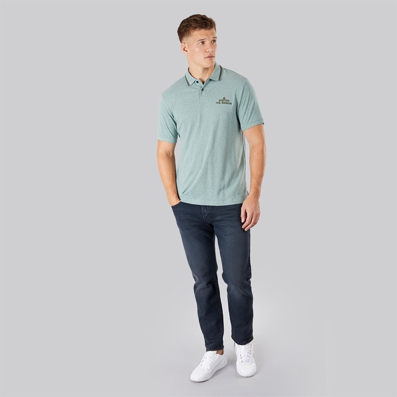 Scotch & Soda Mens Pique Polo Shirt Olive/Khaki - Image 4