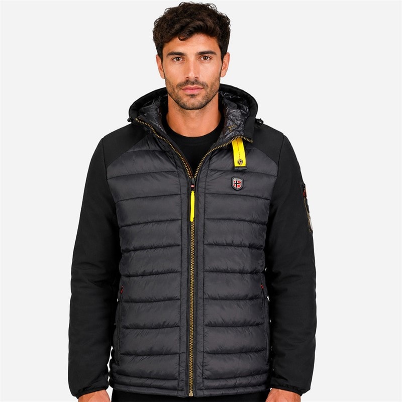 Geographical Norway Mens Parka Jacket Black - Image 1