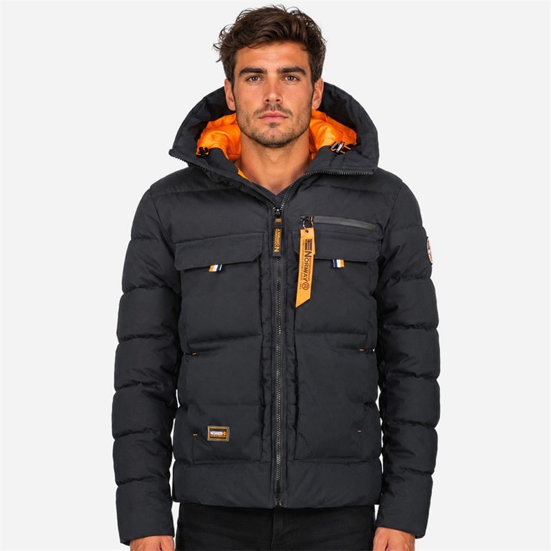Geographical Norway Mens Parka Jacket Black