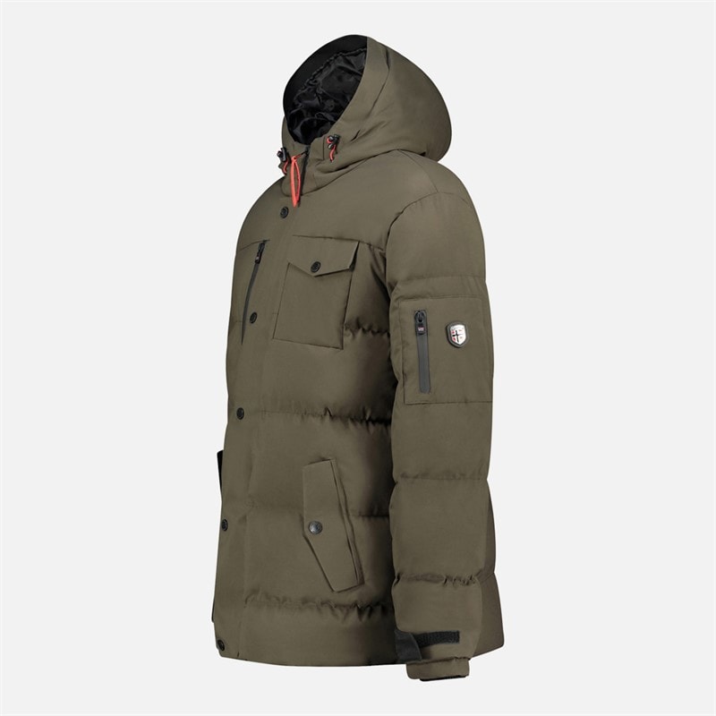 Geographical Norway Mens Parka Jacket Kaki - Image 3