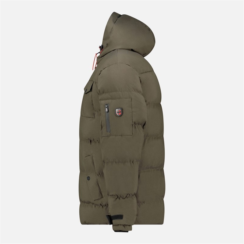 Geographical Norway Mens Parka Jacket Kaki - Image 4