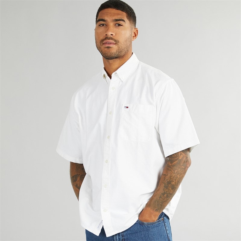 Tommy Jeans Mens Oxford Shirt Ecru - Image 1