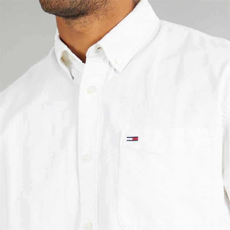 Tommy Jeans Mens Oxford Shirt Ecru - Image 3