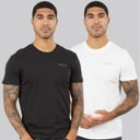 Tommy Jeans Mens Two Pack Linear T-Shirts Ecru/Black