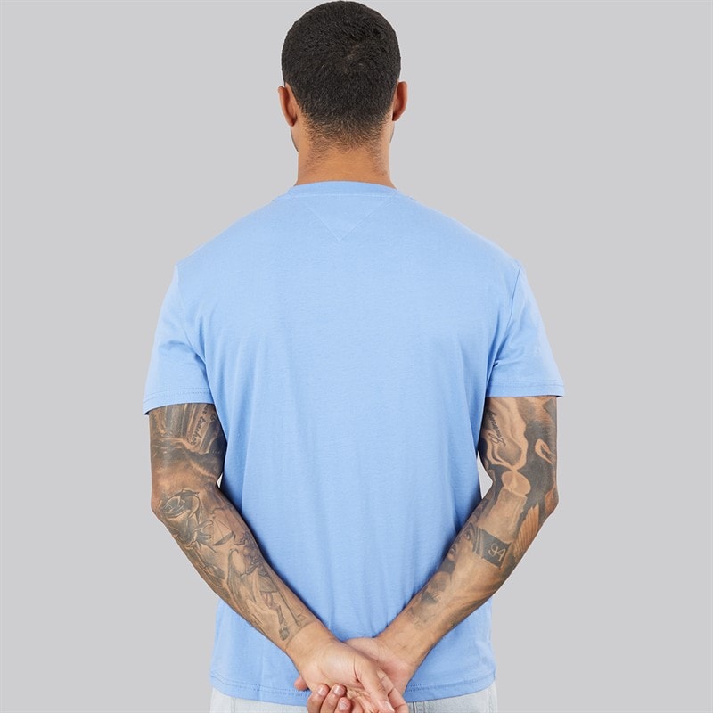 Tommy Jeans Mens Linear Logo T-Shirt Blue Twilight - Image 2