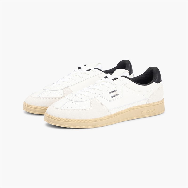 Tommy Jeans Mens The Greenwich Trainers Ecru/Black - Image 2