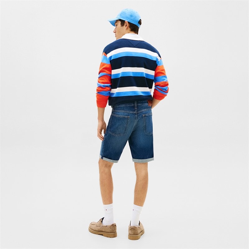 Tommy Jeans Mens Ronnie Faded Slim Denim Shorts Denim Dark - Image 3