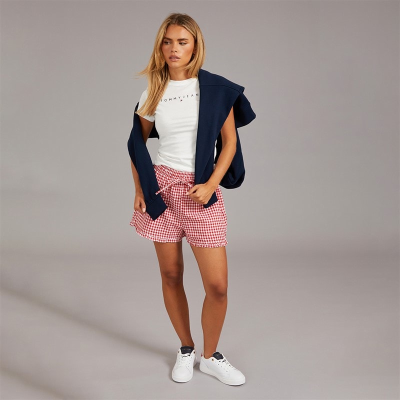 Tommy Jeans Womens Linear T-Shirt Ecru - Image 3