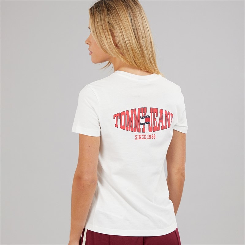 Tommy Jeans Womens Wavy Flag T-Shirt Ecru - Image 3