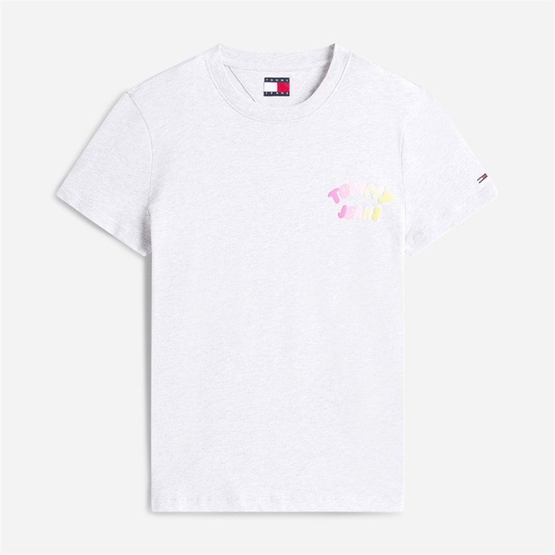 Tommy Jeans Womens Bubble T-Shirt Ice Grey Heather - Image 5