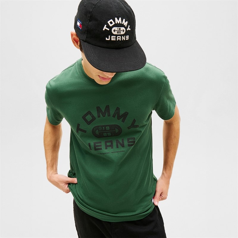 Tommy Jeans Mens TJ Gym T-Shirt Shadow Pine - Image 4