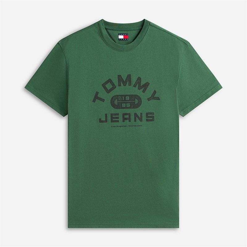Tommy Jeans Mens TJ Gym T-Shirt Shadow Pine - Image 5