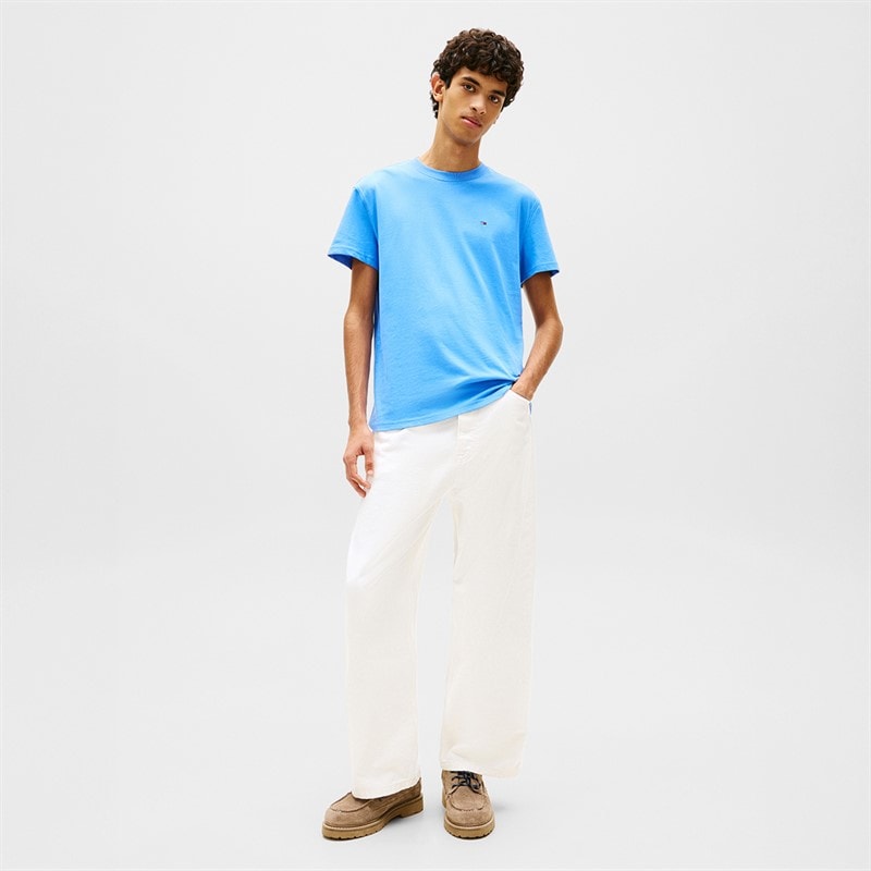 Tommy Jeans Mens Flag T-Shirt Blue Twilight - Image 2