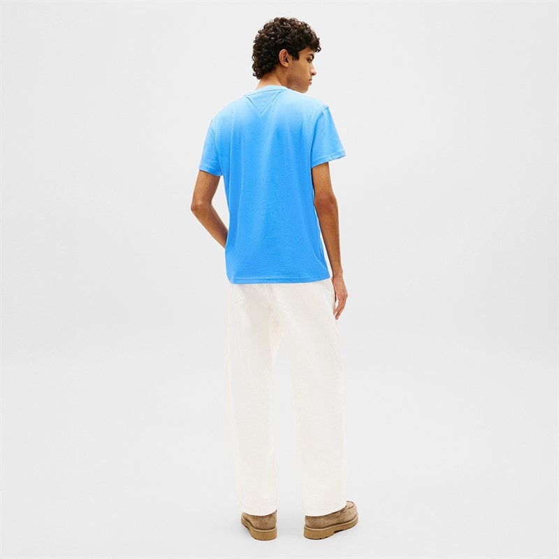 Tommy Jeans Mens Flag T-Shirt Blue Twilight - Image 3