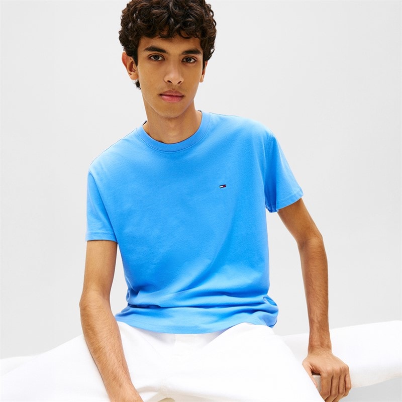 Tommy Jeans Mens Flag T-Shirt Blue Twilight - Image 4