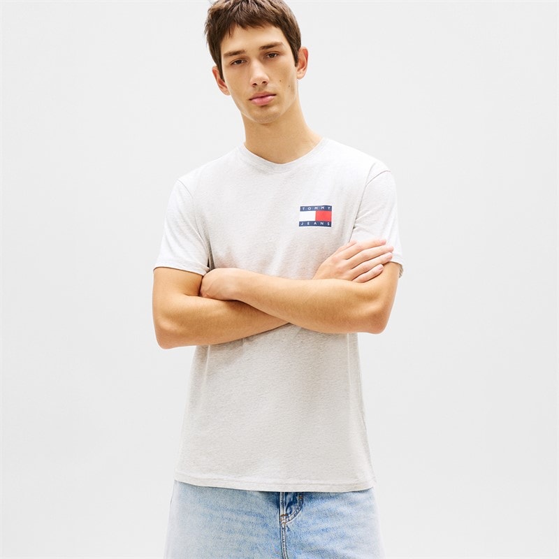 Tommy Jeans Mens Slim Essential T-Shirt Ice Grey Heather - Image 1